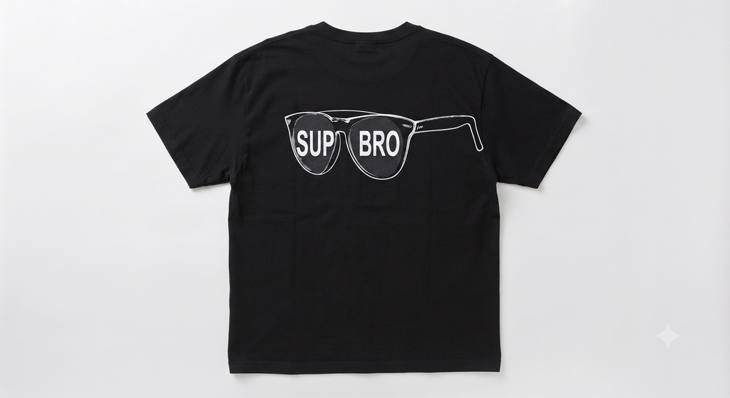 SUPBRO GLASSES BLACK T-SHIRT