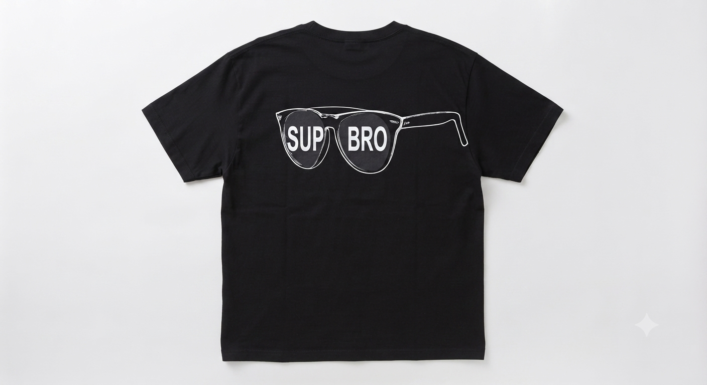 SUPBRO GLASSES BLACK T-SHIRT