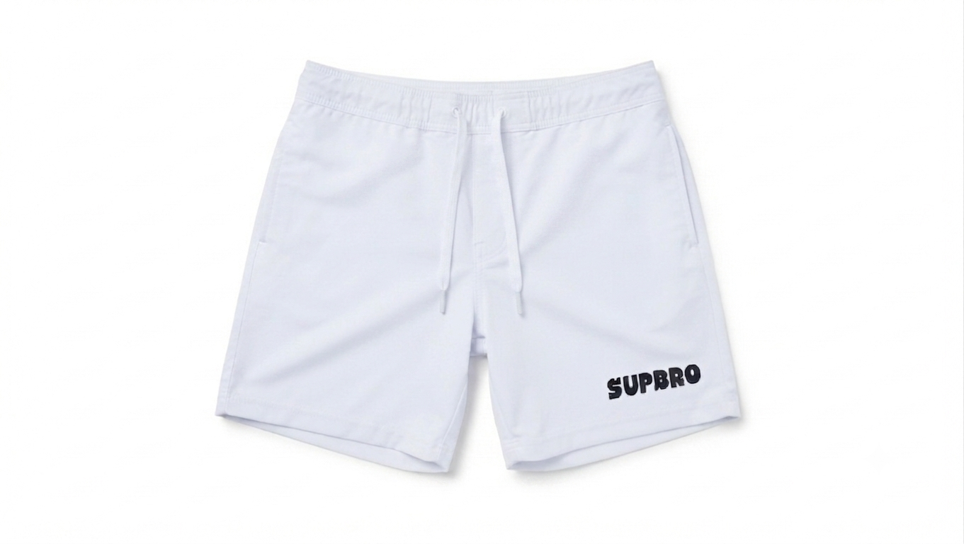 SUPBRO BOARD SHORTS WHITE