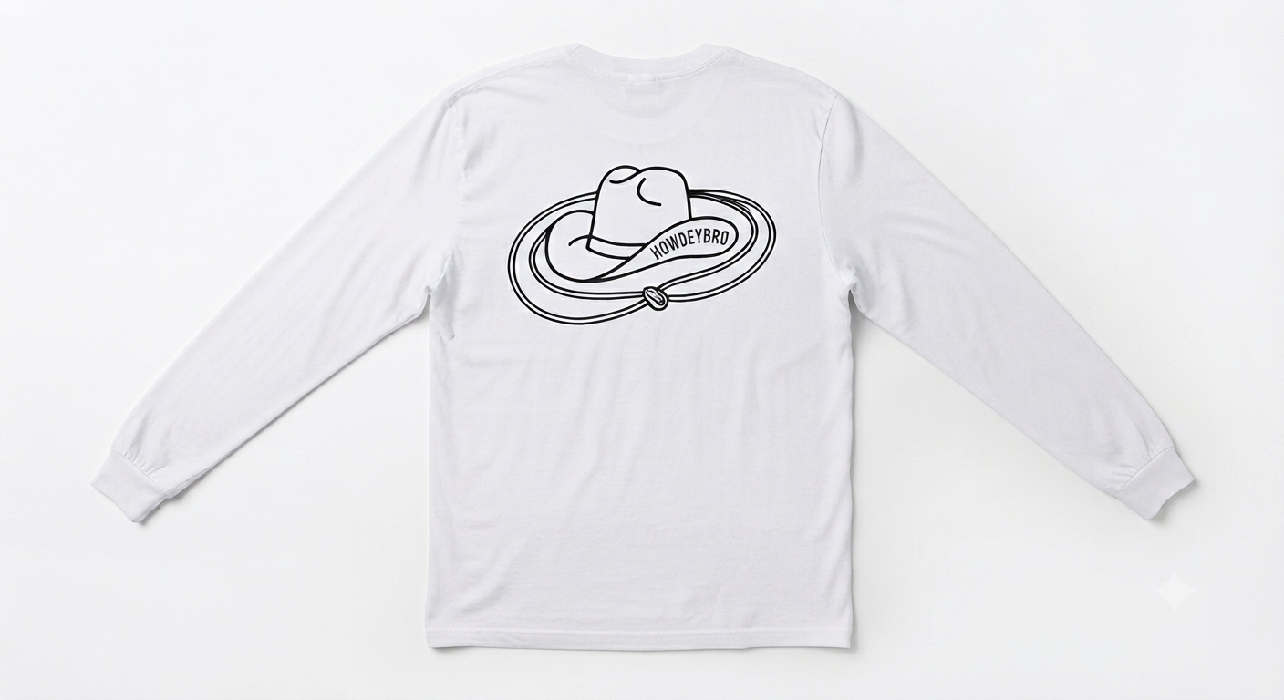 HOWDEYBRO WHITE LONG SLEEVE